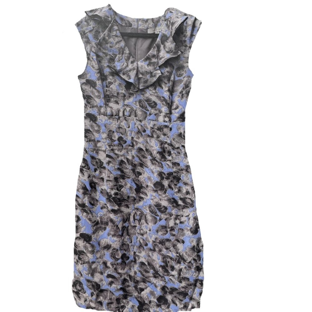 Classiques Entier 100% Silk Dress Ruffle Neckline, Hidden Zipper Woman's Size 2